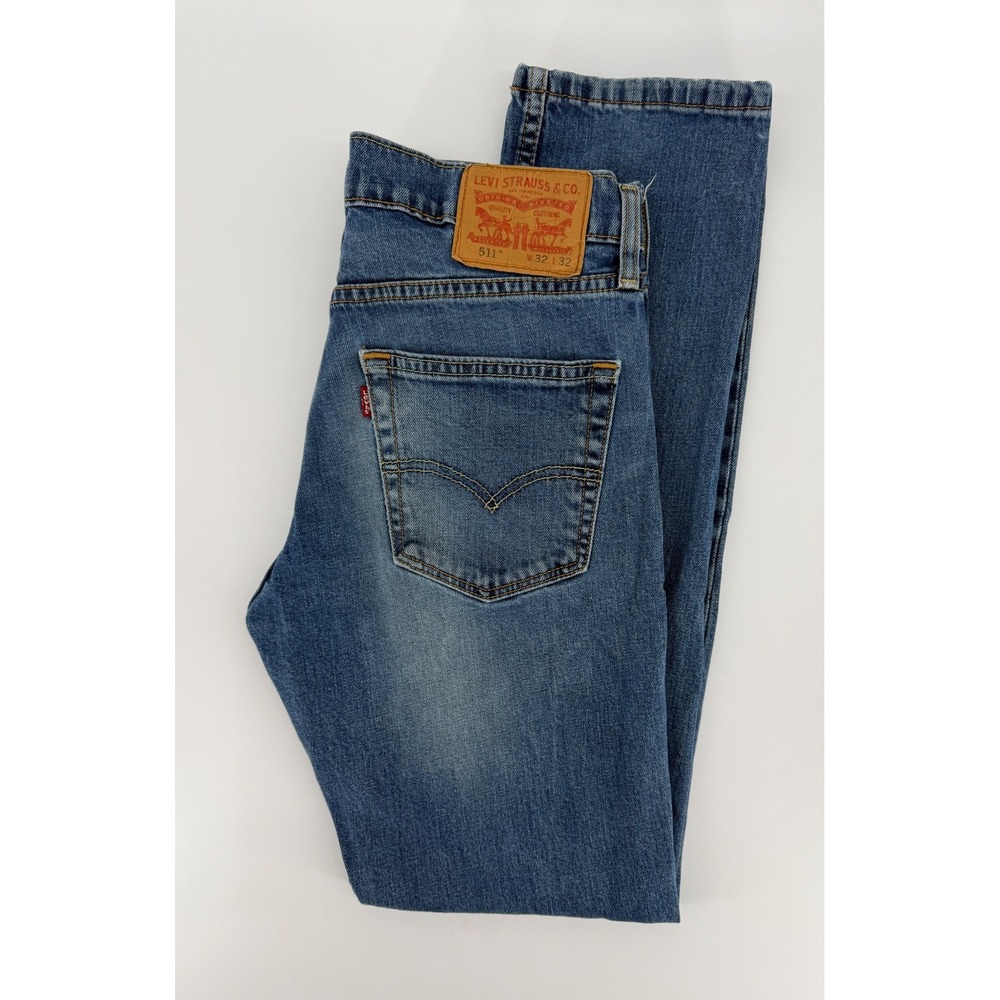 Levis 511 Jeans Mens 32x32 Blue Slim Straight Leg Fade Denim Pants